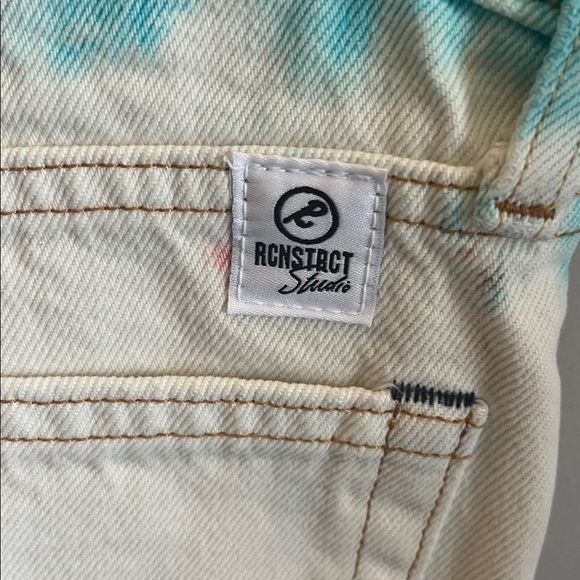 Levi’s Altered Straight Leg Jeans Tie Dye Button Fly 26 x 26 RCNSTRCT Cropped - Picture 5 of 12